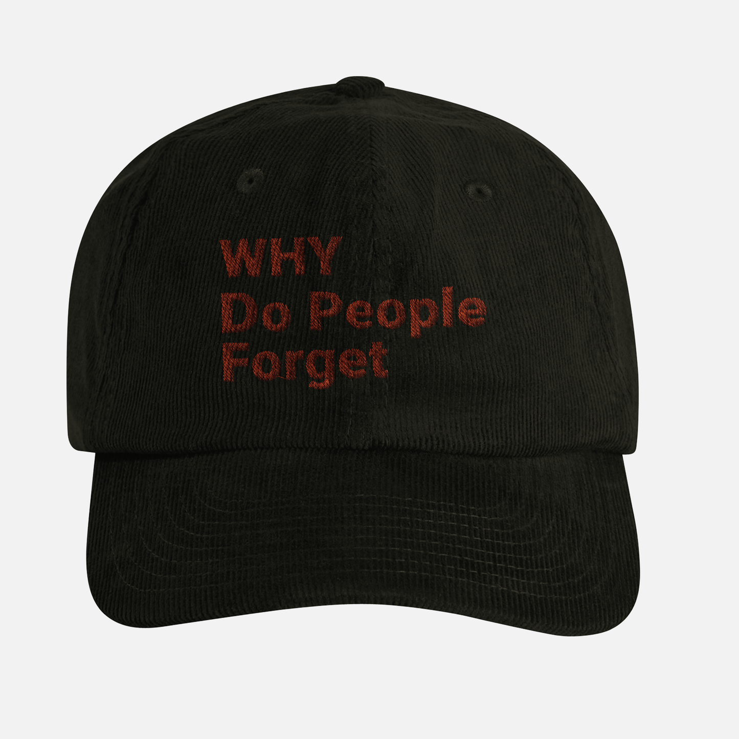 Dark Olive Courdroy Cap | Why Do People Forget