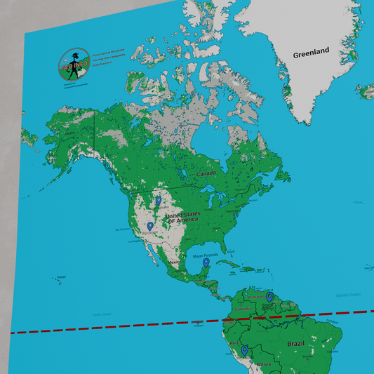 Geoinfo world map poster merch, zoomed in on United states