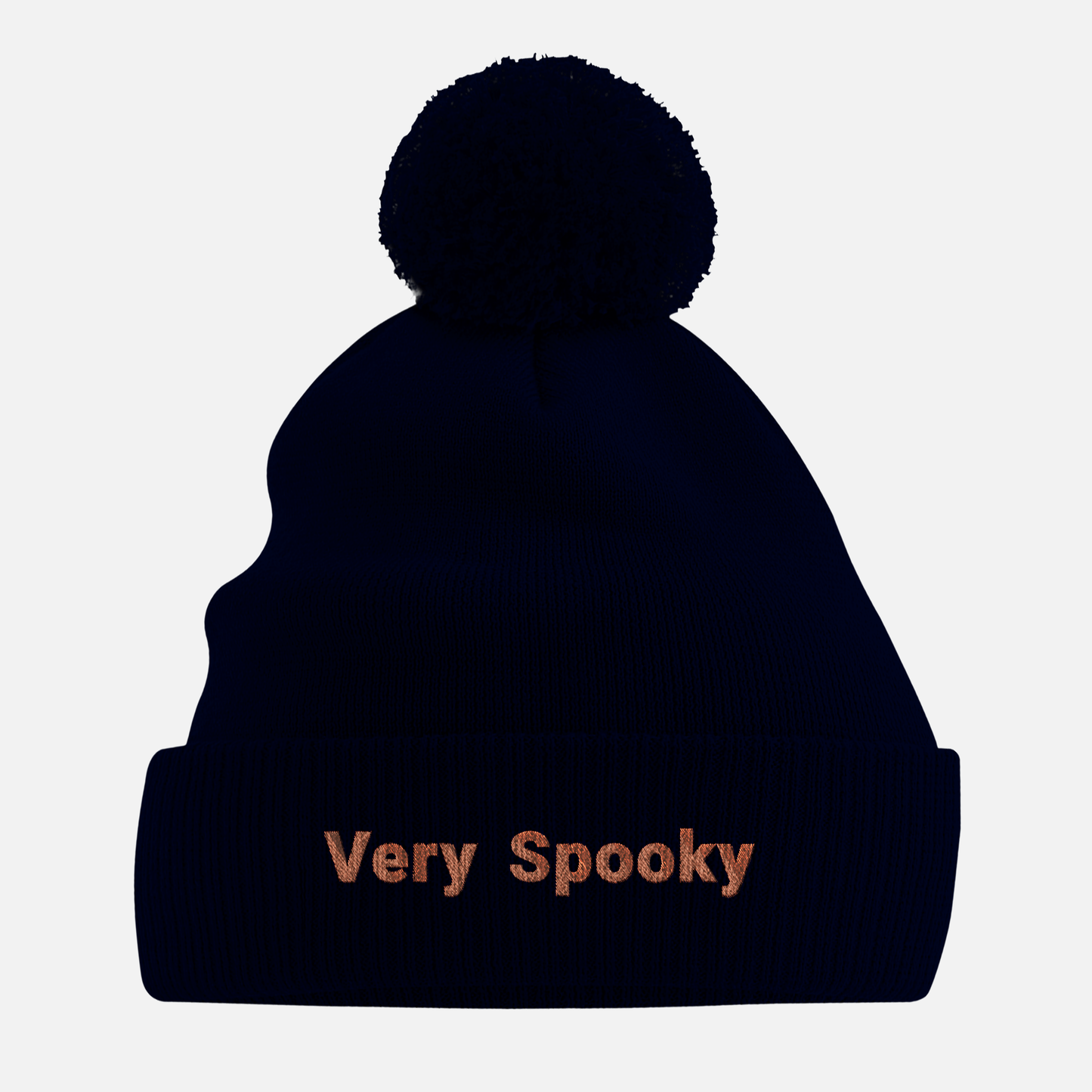 Blue Beanie with 'Very Spooky' text embroidered